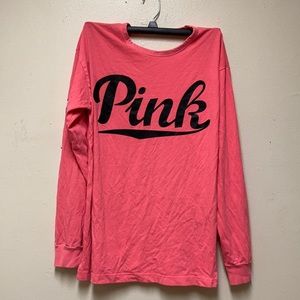 Pink XS long sleeve scoop back top